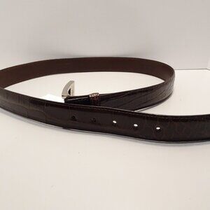 W. KLEINBERG Men's Glazed Alligator Leather Belt Brown 38 NEW Made in USA